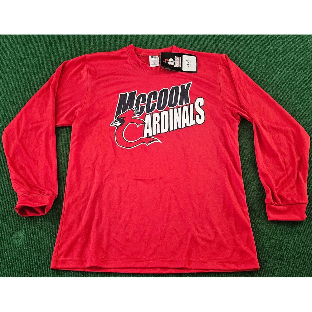 McCook Cardinals Youth Long Sleeve Athletic T-Shirt Size‎ M Red